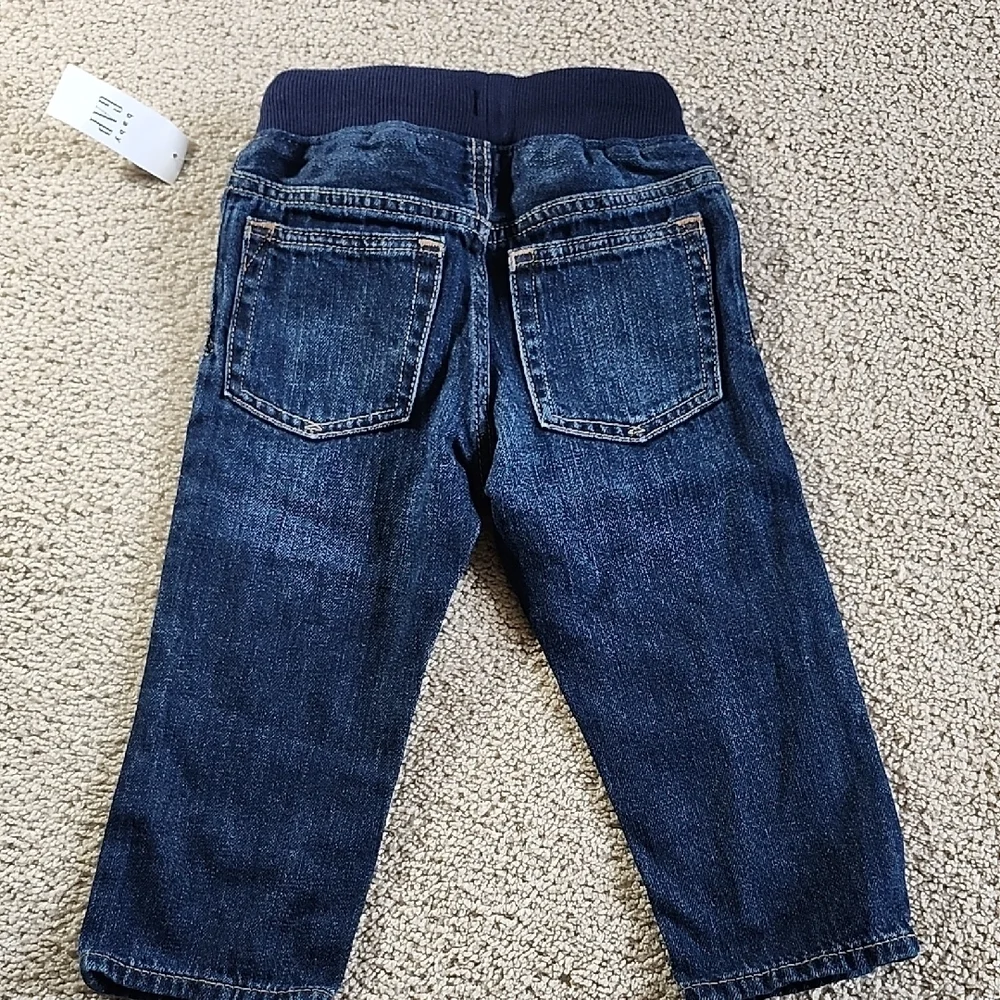 GAP Kids Dark Blue Jeans with Navy Waistband - Picture 4 of 4